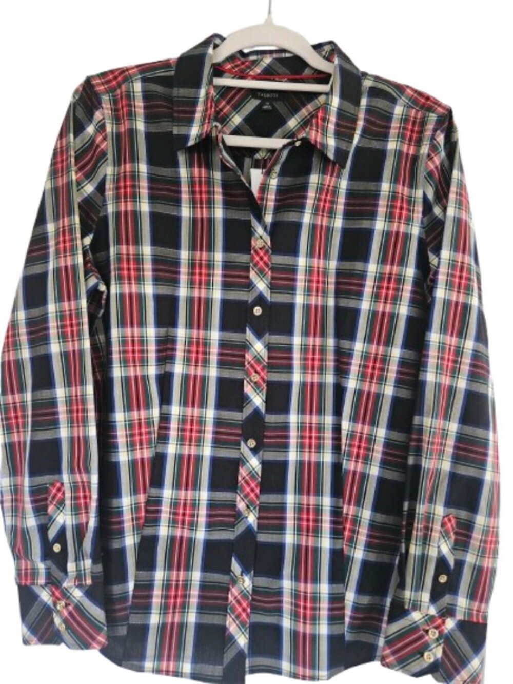 NWT Talbots Non-Iron Perfect Shirt Celebrate Plaid Button Down Size 12